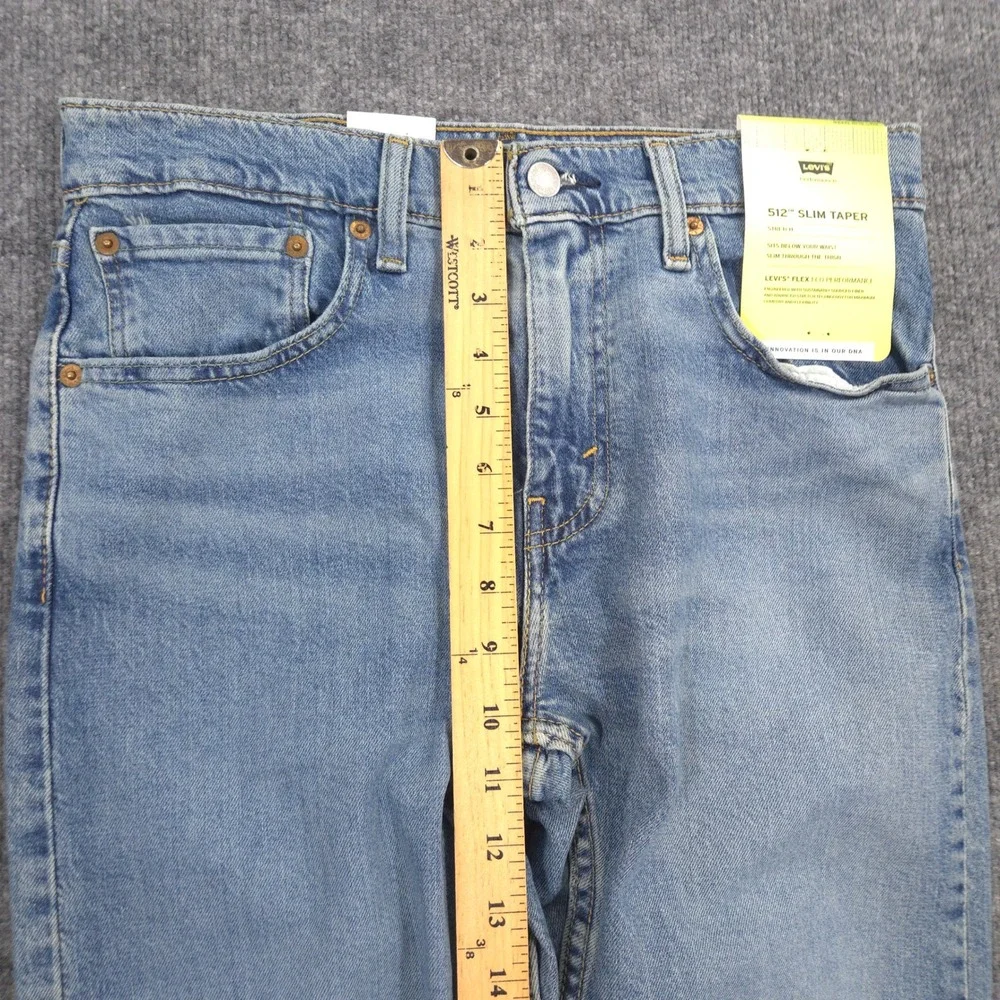 Levis 512 Jeans Mens 31X30 Blue Slim Taper Flex Stretch Light Wash Denim NEW
